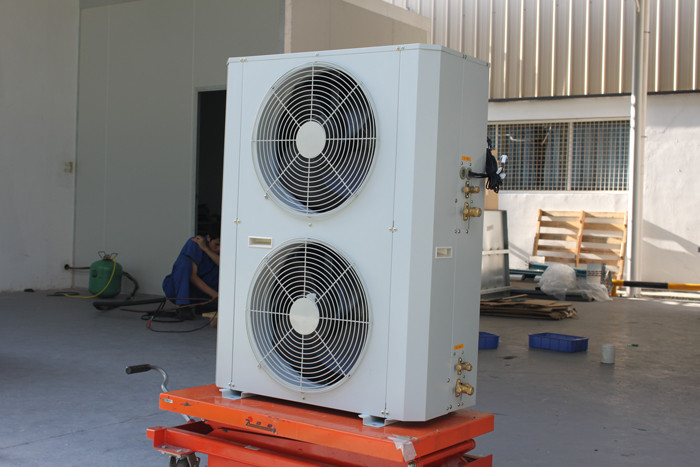 Οικιακής R410A συνολική σταθερής θερμοκρασίας μονάδα αντλιών θερμότητας διατήρησης δροσισμένη αέρας με το ζεστό νερό 65 Γ